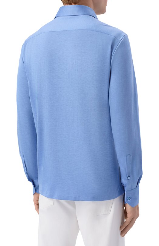 Рубашка из шелка и хлопка Stefano Ricci CJ007302/TE3100 Голубой  CJ007302/TE3100 Фото 4