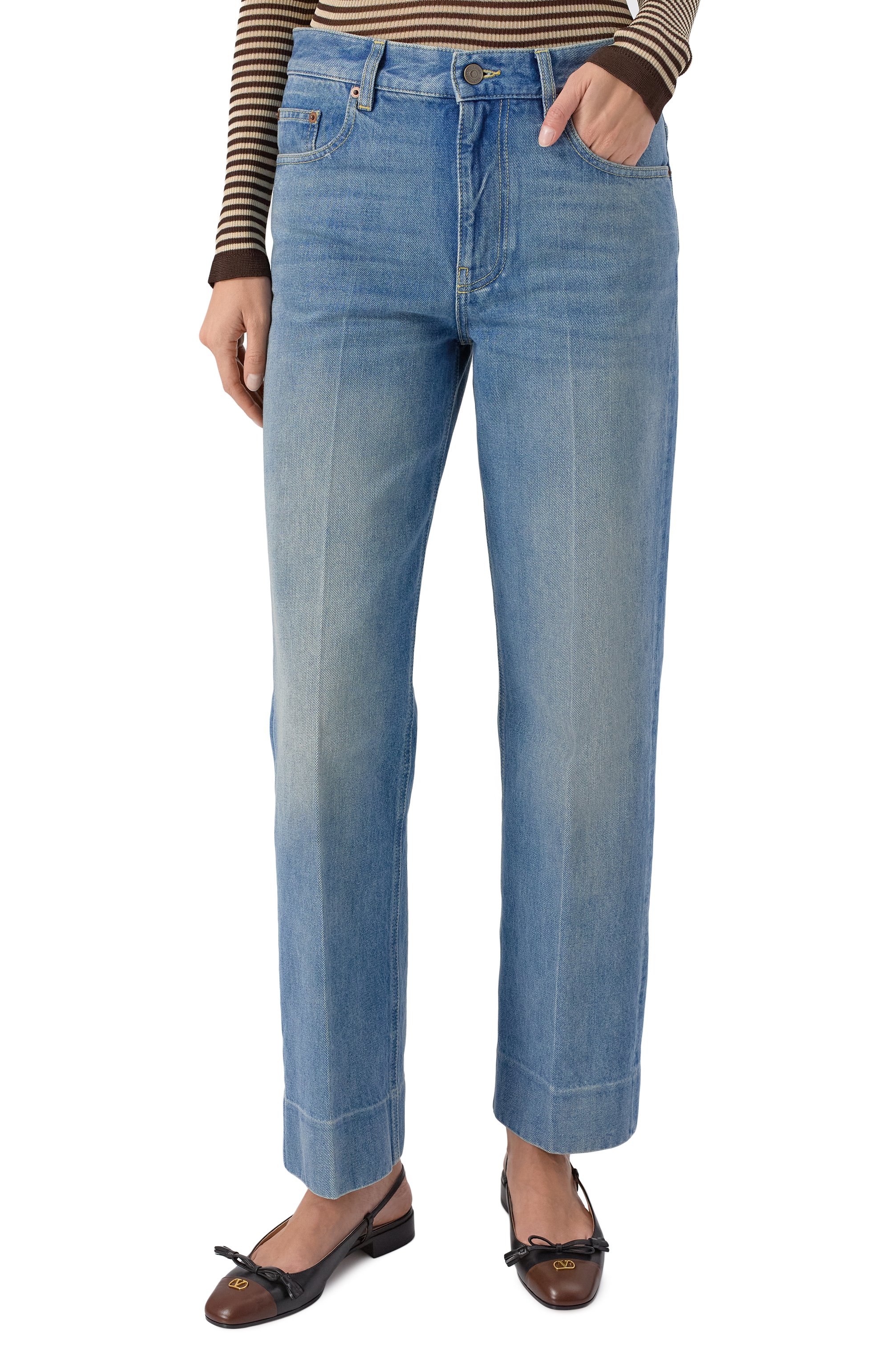 Джинсы VALENTINO голубого цвета по цене 131500 руб., арт. 7B3DD20G9HC, фото 3 Джинсы VALENTINO, арт. 7B3DD20G9HC, фото 3