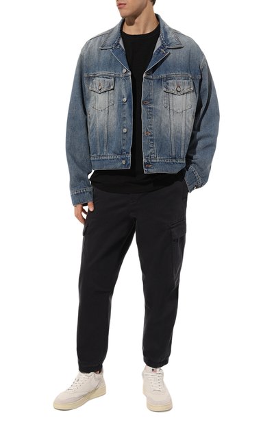 Хлопковые джоггеры BOSS ORANGE темно-синего цвета по цене 12400 руб., арт. 50484948, фото 2 Хлопковые джоггеры BOSS ORANGE, арт. 50484948, фото 2