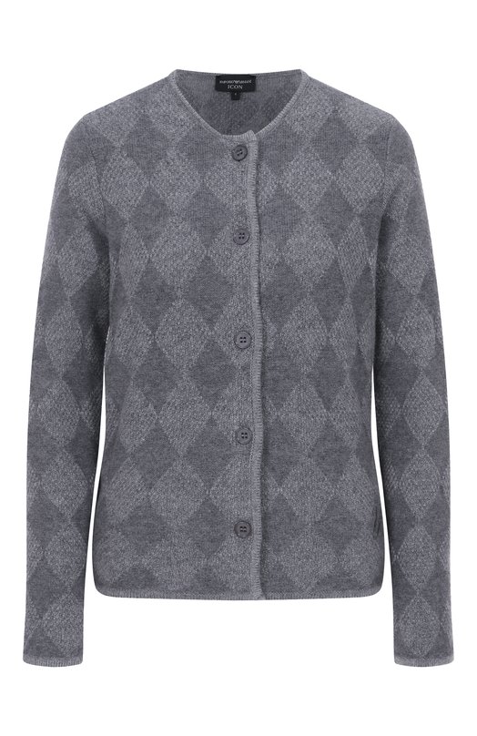Кардиган из шерсти и кашемира Emporio Armani EW002176/AF18280/F8001 Серый EW002176/AF18280/F8001