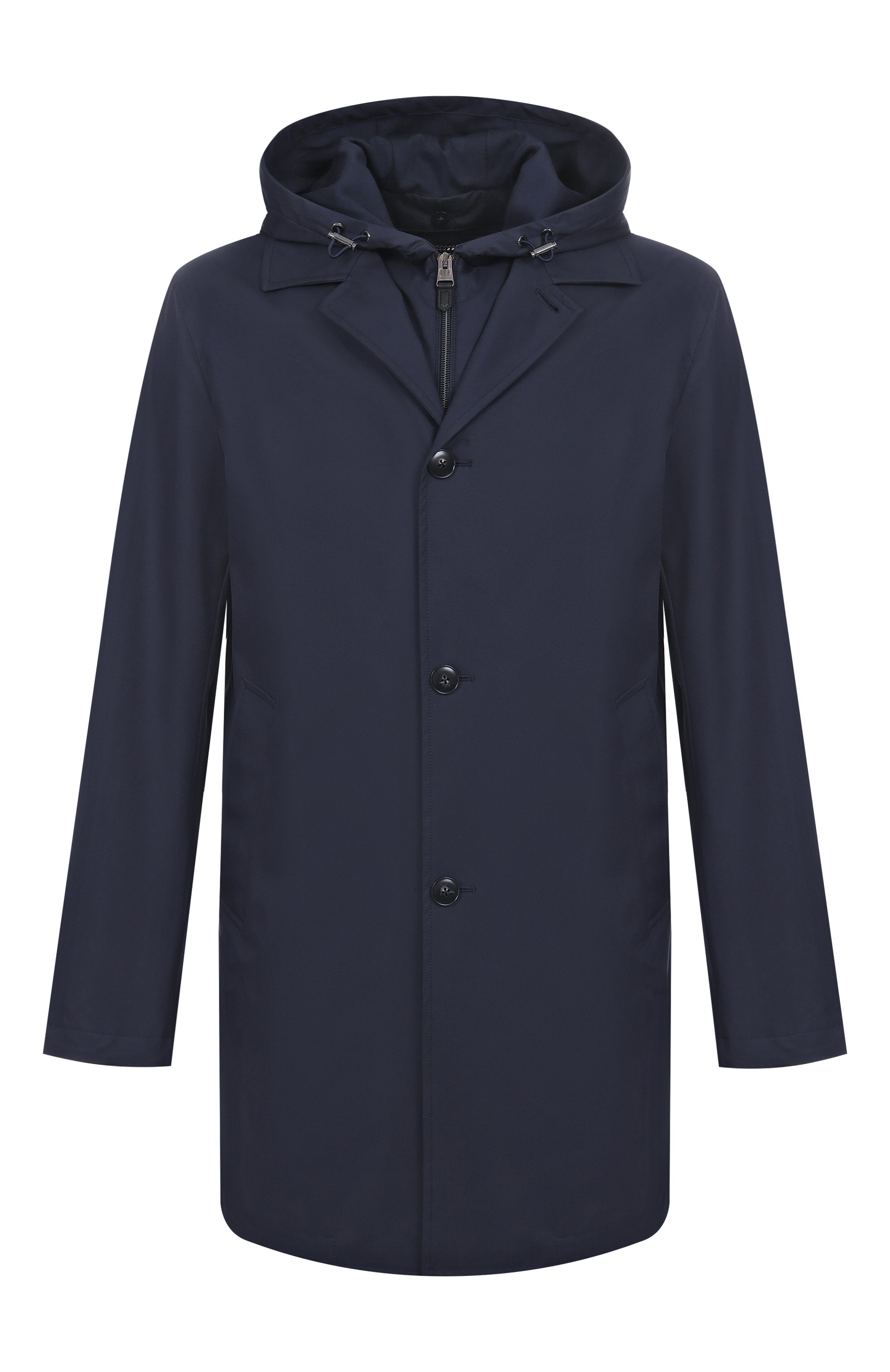 Плащ CANALI темно-синего цвета по цене 218000 руб., арт. O20381-SG03221, фото 1 Плащ CANALI, арт. O20381-SG03221, фото 1