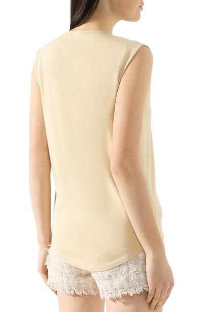 Хлопковый топ BALMAIN бежевого цвета по цене 29950 руб., арт. RF11075/I042, фото 4 Хлопковый топ BALMAIN, арт. RF11075/I042, фото 4