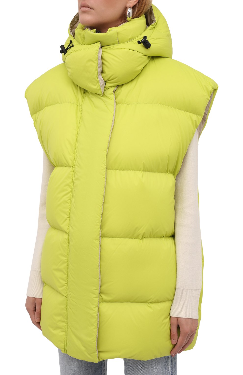 Двусторонний жилет MSGM салатового цвета по цене 62250 руб., арт. 3141MDH12RX 217702, фото 3 Двусторонний жилет MSGM, арт. 3141MDH12RX 217702, фото 3