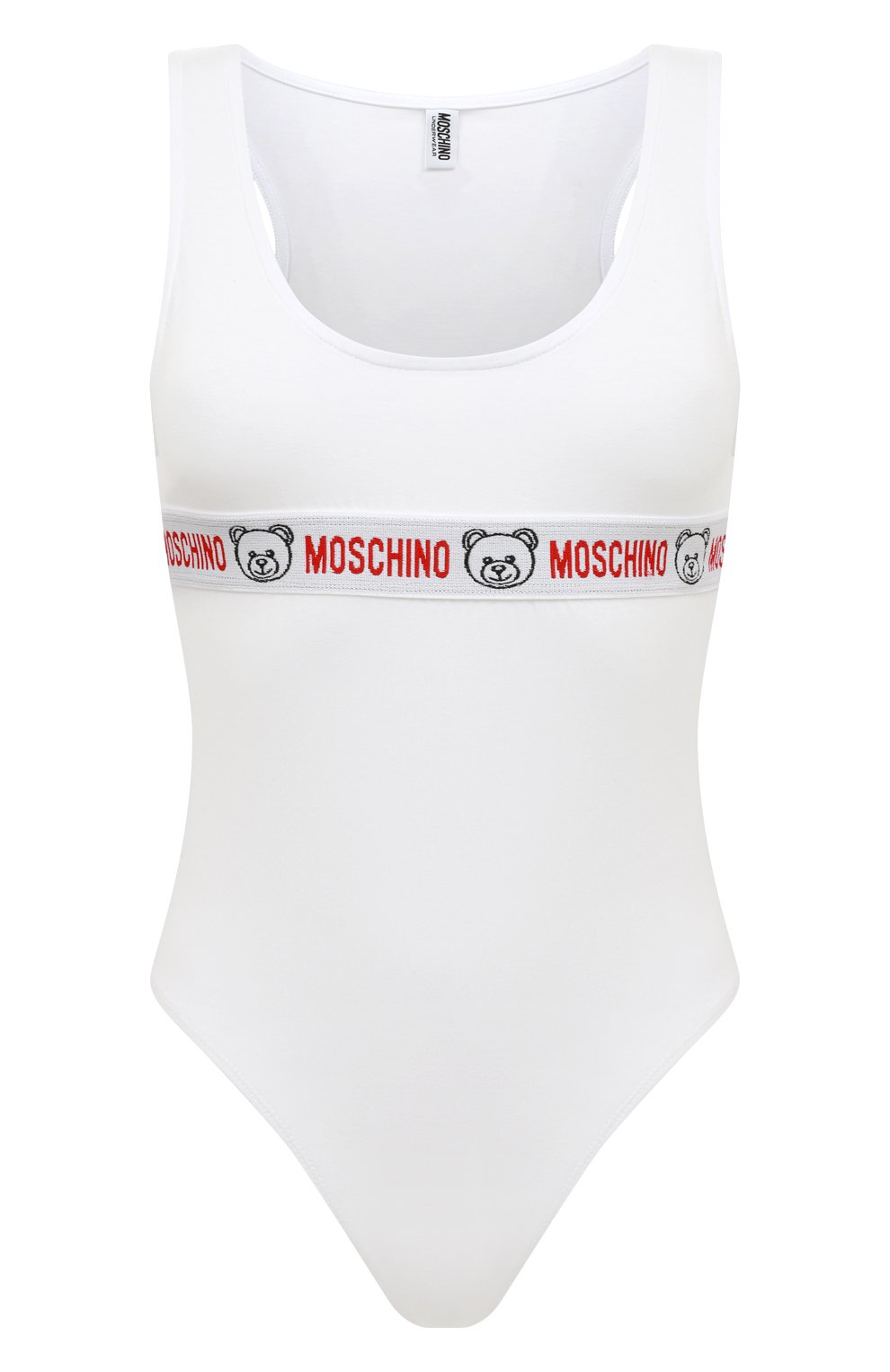 Хлопковое боди MOSCHINO белого цвета по цене 17100 руб., арт. A6017/9008, фото 1 Хлопковое боди MOSCHINO, арт. A6017/9008, фото 1