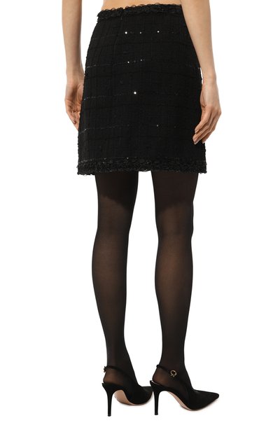 Твидовая юбка GIAMBATTISTA VALLI черного цвета по цене 227000 руб., арт. 24FWPVCA2147-06UBE, фото 4 Твидовая юбка GIAMBATTISTA VALLI, арт. 24FWPVCA2147-06UBE, фото 4