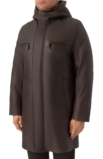 Кожаное пальто с подкладкой из бобра MVST, арт. HARLEM/214-00/60, фото 3