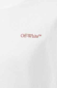 Мужская хлопковая футболка OFF-WHITE белого цвета, арт. 0MAA120F23JER005 | Фото 5 (Рукава: Короткие; Длина (для топов): Стандартные; Стили: Гранж; Принт: С принтом; Материал сплава: Проставлено; Материал внешний: Хлопок; Драгоценные камни: Проставлено)