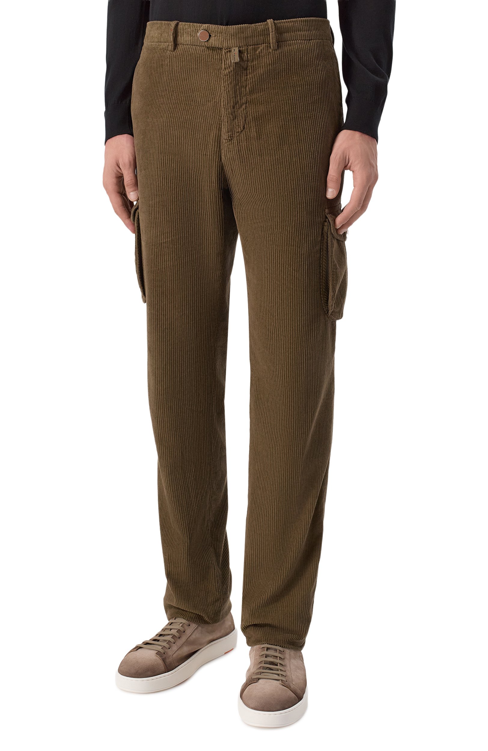 Вельветовые брюки-карго KITON хаки цвета по цене 159500 руб., арт. UFPPCAK0107L, фото 3 Вельветовые брюки-карго KITON, арт. UFPPCAK0107L, фото 3
