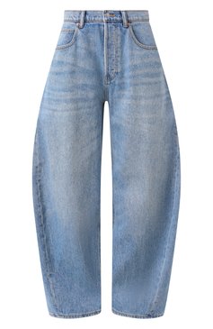 Женские джинсы ALEXANDER WANG голубого цвета, арт. 4DC2244264 | Фото 1 (Длина (брюки, джинсы): Стандартные; Стили: Повседневный; Силуэт Ж (брюки и джинсы): Широкие; Кросс-КТ: Деним; Материал внешний: Деним, Хлопок)