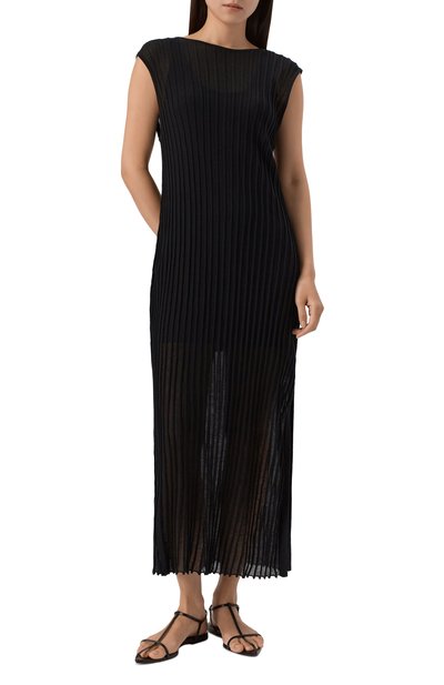 Хлопковое платье LOULOU DE SAISON черного цвета по цене 41300 руб., арт. ADA, фото 3 Хлопковое платье LOULOU DE SAISON, арт. ADA, фото 3