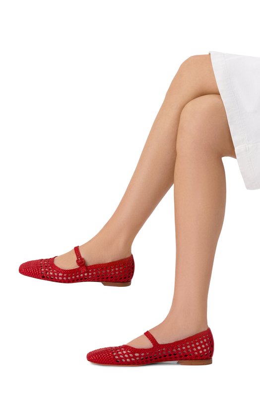 Кожаные балетки Santoni WAMG72160HA1SARX Красный  WAMG72160HA1SARX Фото 2