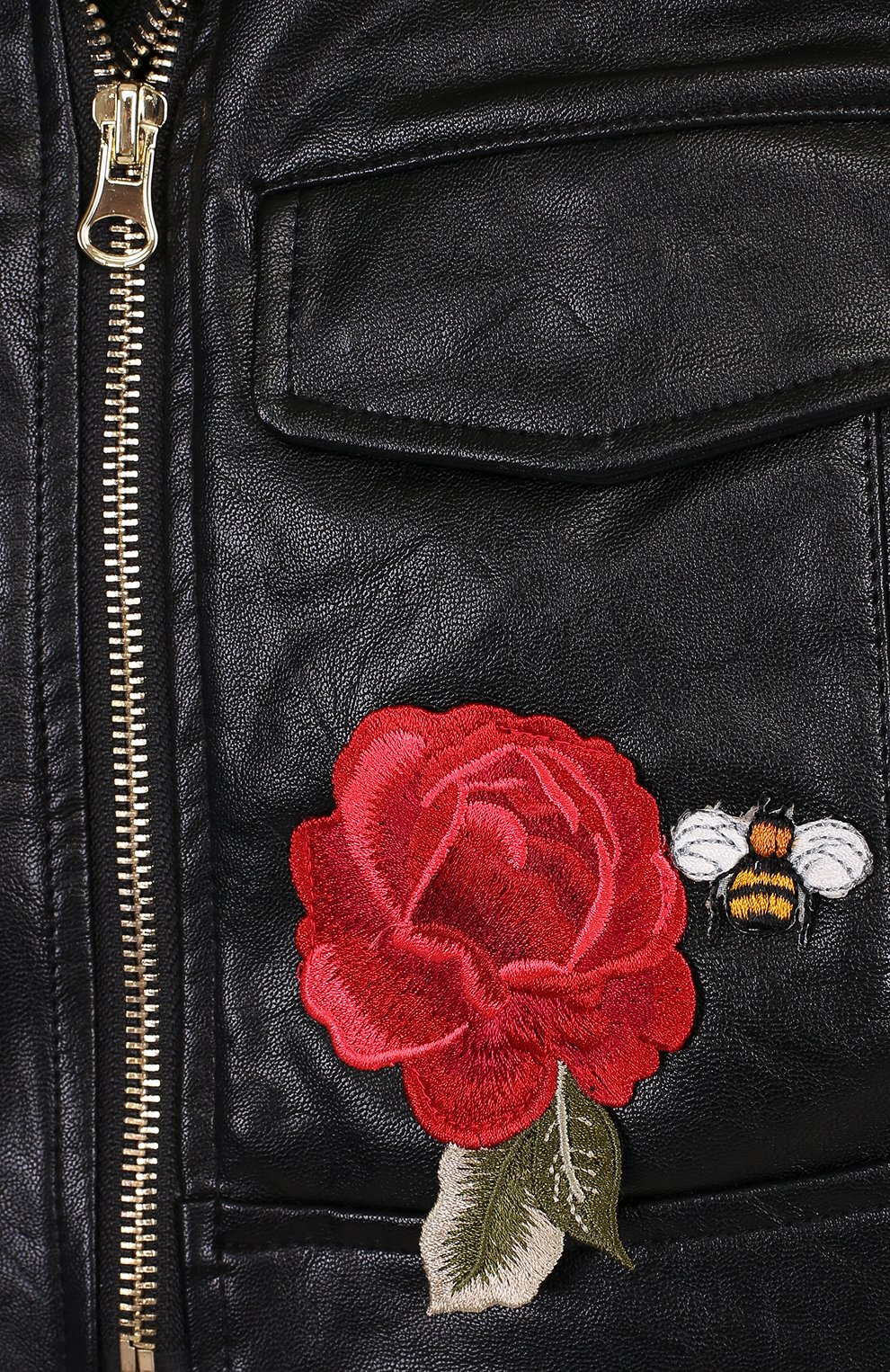 Куртка из эко-кожи с аппликациями MONNALISA, арт. 490103, фото 3