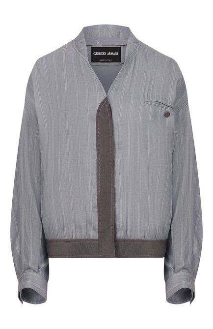 Женский бомбер изо льна и шелка GIORGIO ARMANI, арт. GW002590/TE18800