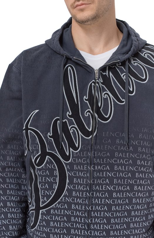 Хлопковая толстовка Balenciaga 850338/TTVN8 Серый  850338/TTVN8 Фото 5