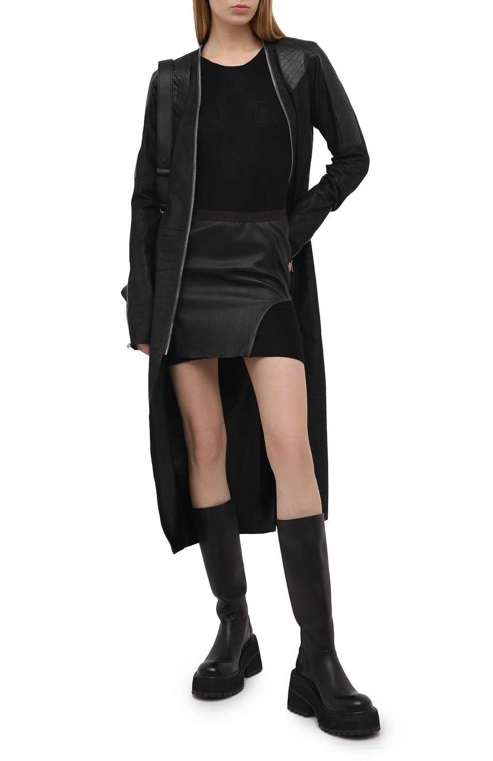 Кожаное пальто RICK OWENS, арт. RP21S3945/LBAB, фото 2