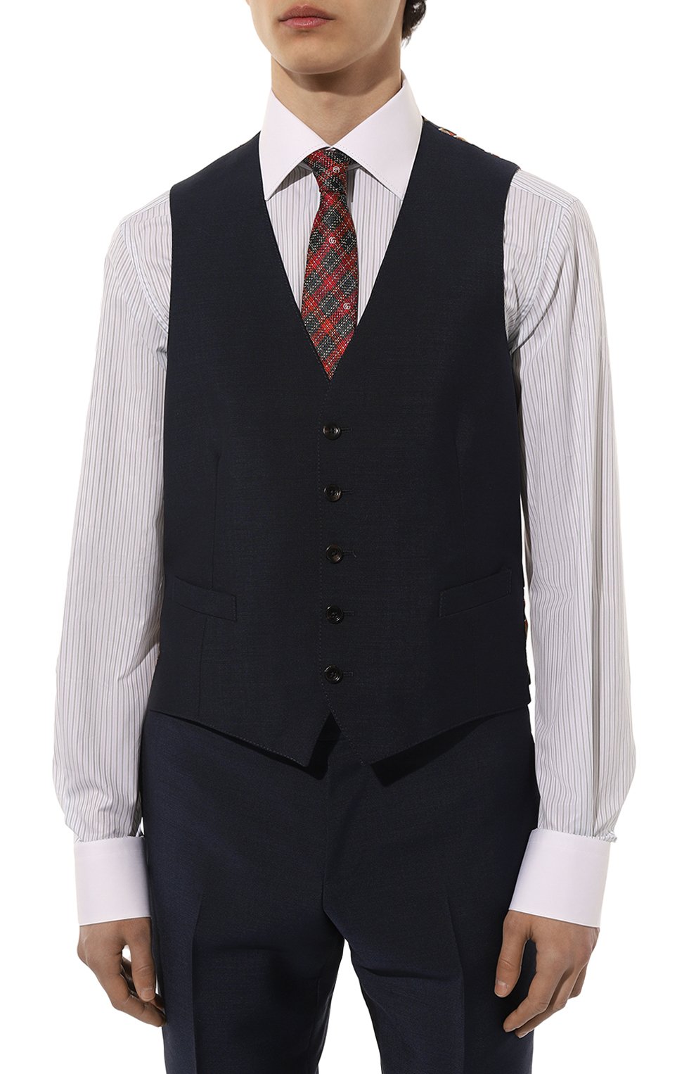 Шерстяной жилет GUCCI темно-синего цвета по цене 128160 руб., арт. 452587 Z592B, фото 3 Шерстяной жилет GUCCI, арт. 452587 Z592B, фото 3