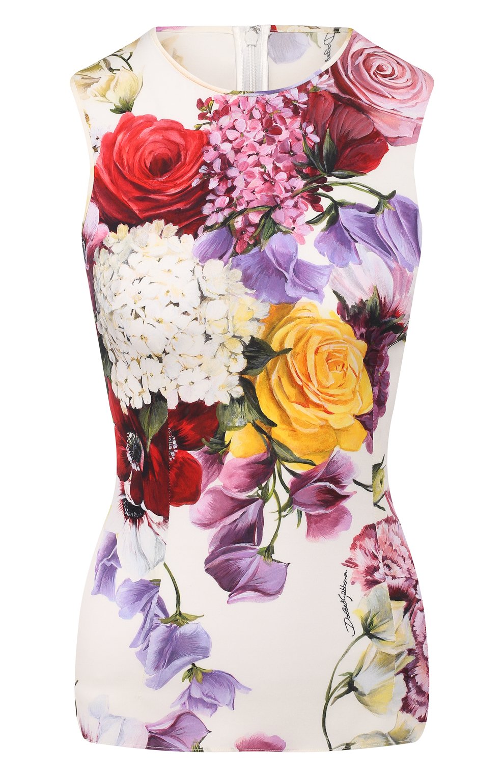 Шелковый топ DOLCE & GABBANA белого цвета по цене 74800 руб., арт. F7ZZFT/FSAX3, фото 1 Шелковый топ DOLCE & GABBANA, арт. F7ZZFT/FSAX3, фото 1