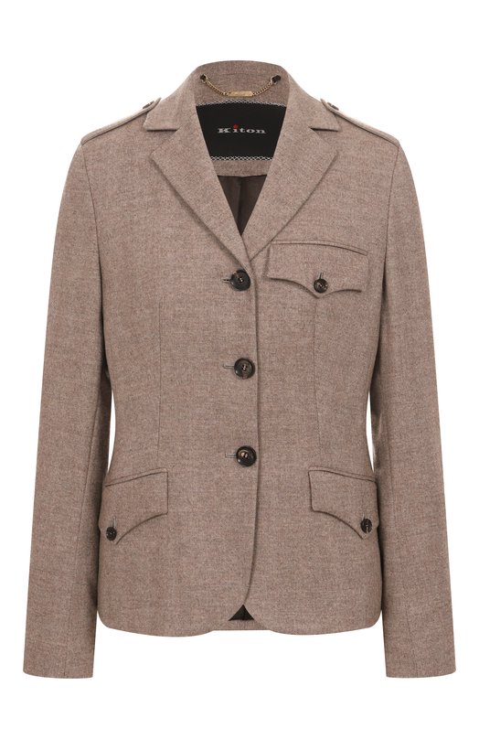 Жакет из шерсти и кашемира Kiton D58511K0561G02 Бежевый D58511K0561G02
