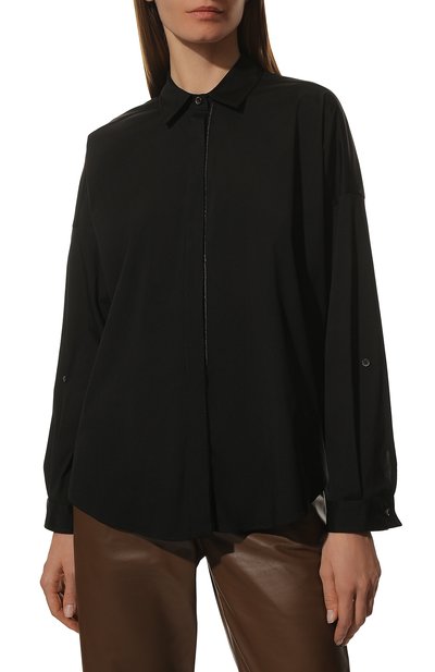 Хлопковая рубашка BRUNELLO CUCINELLI черного цвета по цене 94600 руб., арт. M0091MA226, фото 3 Хлопковая рубашка BRUNELLO CUCINELLI, арт. M0091MA226, фото 3