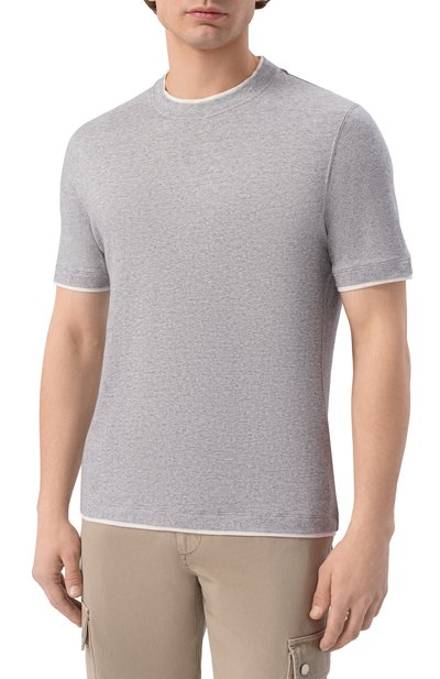 Футболка изо льна и хлопка BRUNELLO CUCINELLI, арт. MW8357427, фото 3