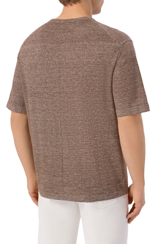 Джемпер из шерсти и льна 12 STOREEZ 137228 Коричневый  137228 Фото 4