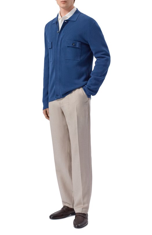 Брюки из шерсти и льна Canali U91810/AV05972 Бежевый  U91810/AV05972 Фото 2