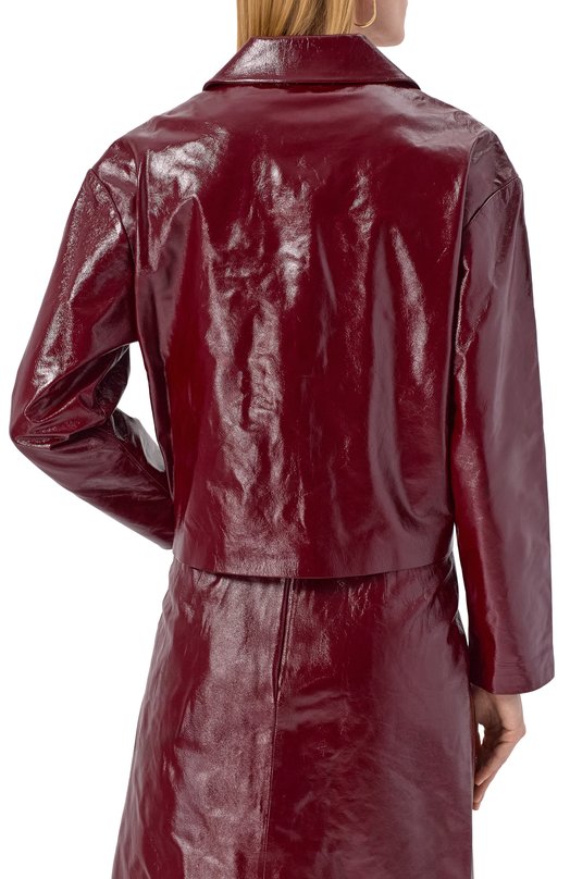 Кожаная куртка self-portrait PF25091JBU Бордовый  PF25091JBU Фото 4