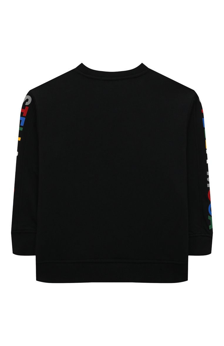 Детского комплект из свитшота с брюками STELLA MCCARTNEY черного цвета, арт. TT3P90 | Фото 3 (Материал внешний: Хлопок; Рукава: Длинные; Мальчики Кросс-КТ: Костюмы-спорт; Автоматизация ТО: Проставлено; Автоматизация состава: Проставлено)