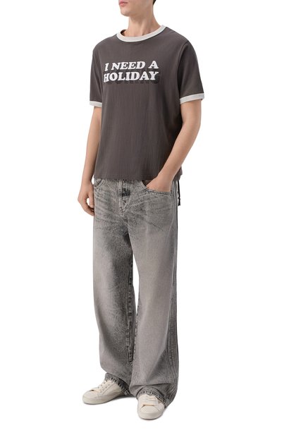 Хлопковая футболка KSUBI темно-серого цвета по цене 15950 руб., арт. MSP26TE011, фото 2 Хлопковая футболка KSUBI, арт. MSP26TE011, фото 2