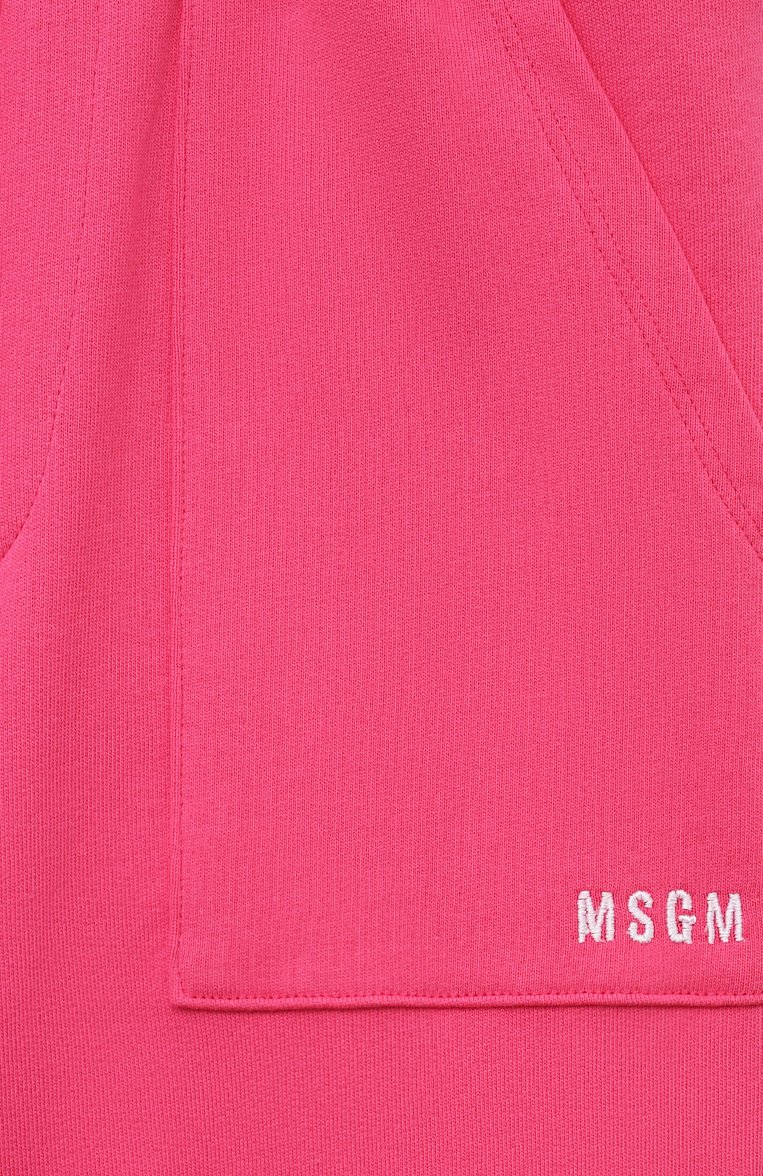 Детские хлопковые брюки-карго MSGM KIDS фуксия цвета, арт. S4MSJUFP019 | Фото 3 (Материал внешний: Хлопок; Нос: Не проставлено; Случай: Повседневный)