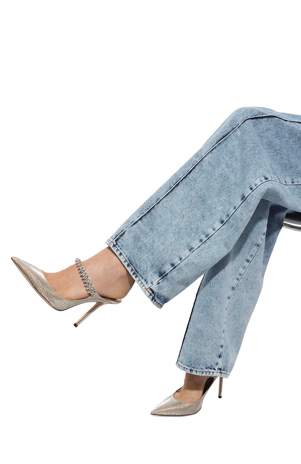 Текстильные мюли bing JIMMY CHOO кремового цвета по цене 107000 руб., арт. BING 100/TAI, фото 3 Текстильные мюли bing JIMMY CHOO, арт. BING 100/TAI, фото 3