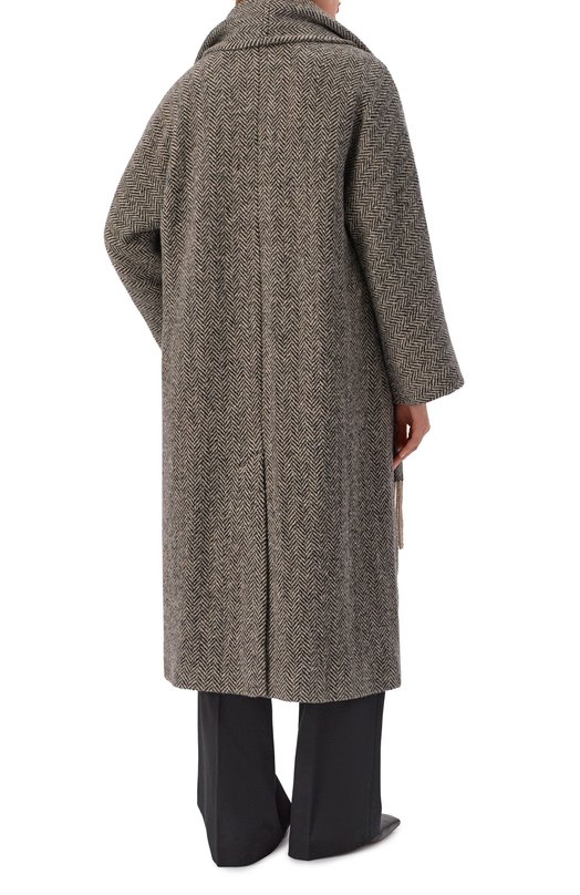 Шерстяное пальто Weekend Max Mara ZENICA Чёрно-белый  ZENICA Фото 4