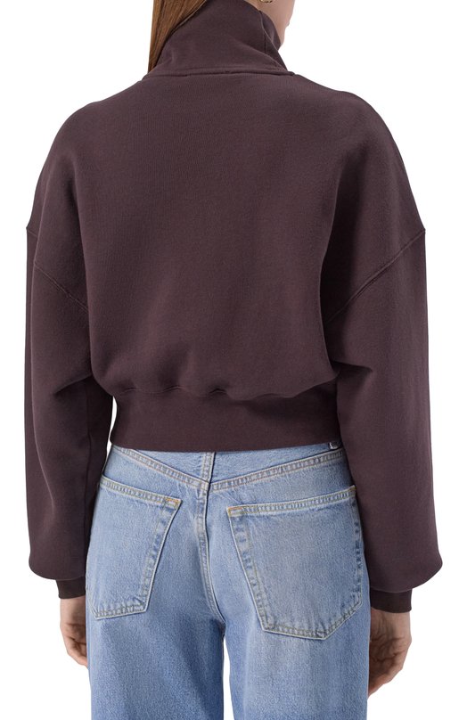 Хлопковая толстовка Agolde A7396 Коричневый  A7396 Фото 4