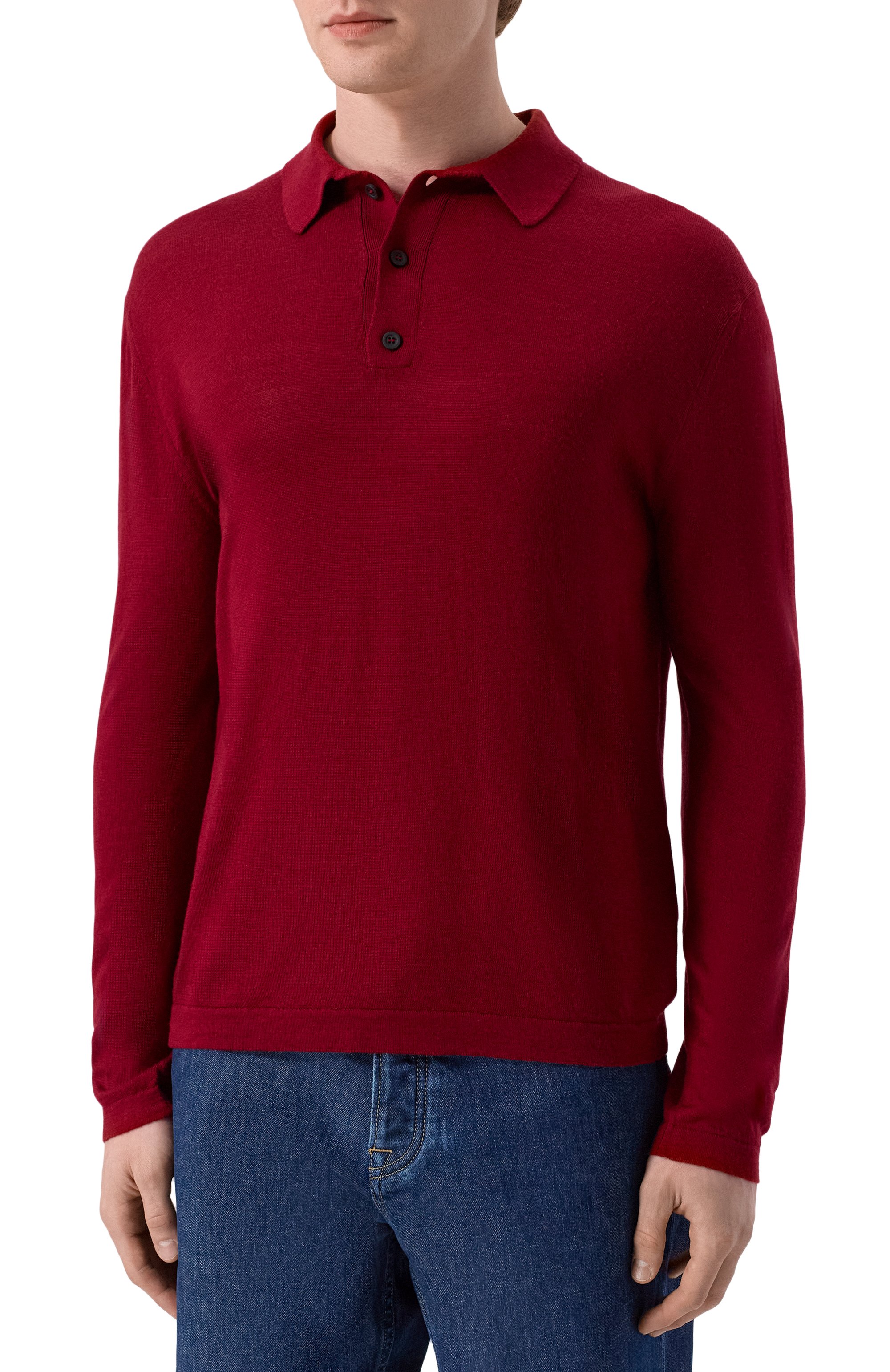 Поло из шерсти и шелка KITON, арт. UMM066706, фото 3