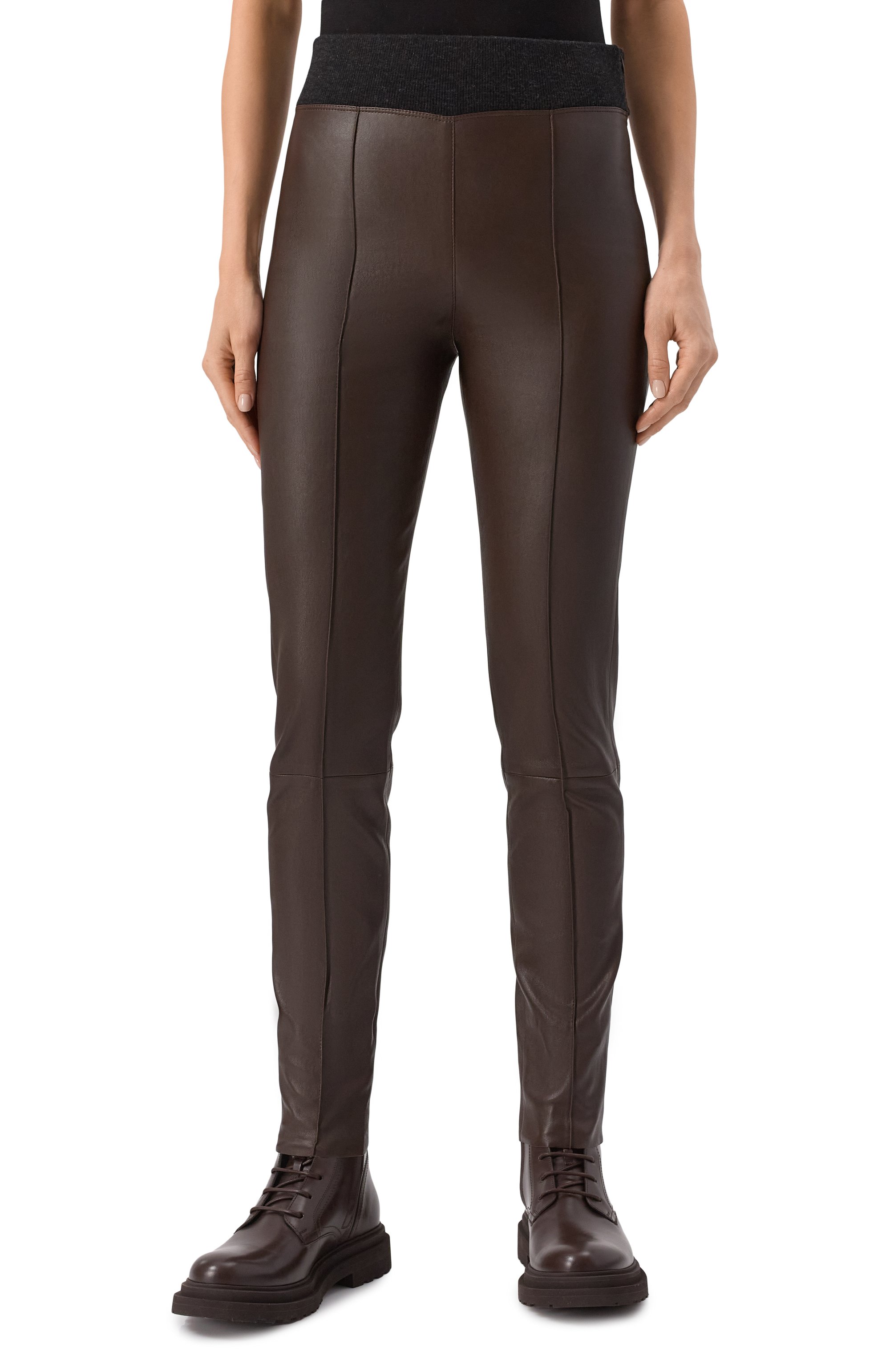 Кожаные легинсы BRUNELLO CUCINELLI, арт. MPV32P8788, фото 3