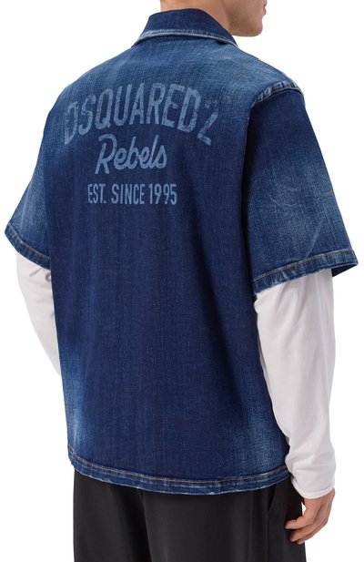 Джинсовая рубашка DSQUARED2 темно-синего цвета по цене 54450 руб., арт. S74DM1027/S30664, фото 4 Джинсовая рубашка DSQUARED2, арт. S74DM1027/S30664, фото 4