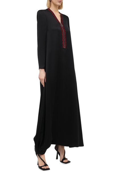 Шелковое платье GIORGIO ARMANI черного цвета по цене 584000 руб., арт. 0WHVR02Q/T0246, фото 3 Шелковое платье GIORGIO ARMANI, арт. 0WHVR02Q/T0246, фото 3