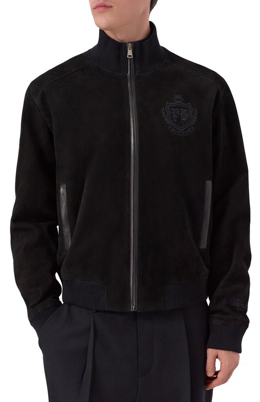 Замшевый бомбер Balmain FH0TFA87/LD91 Чёрный  FH0TFA87/LD91 Фото 3
