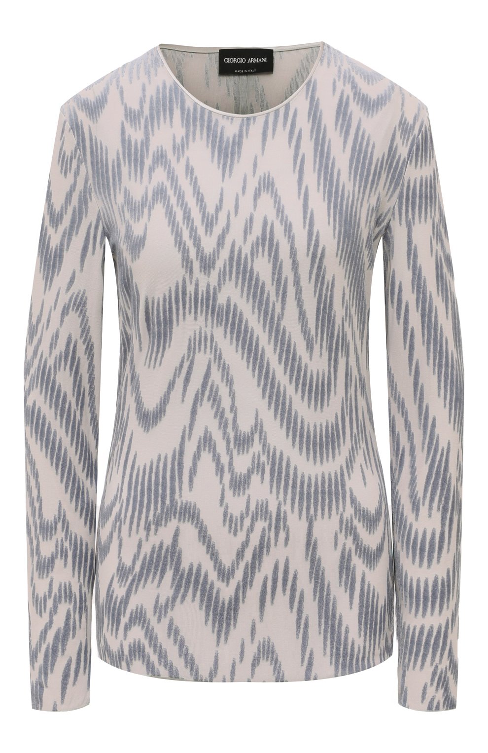 Лонгслив из вискозы GIORGIO ARMANI серого цвета по цене 69950 руб., арт. 3DAM55/AJJDZ, фото 1 Лонгслив из вискозы GIORGIO ARMANI, арт. 3DAM55/AJJDZ, фото 1