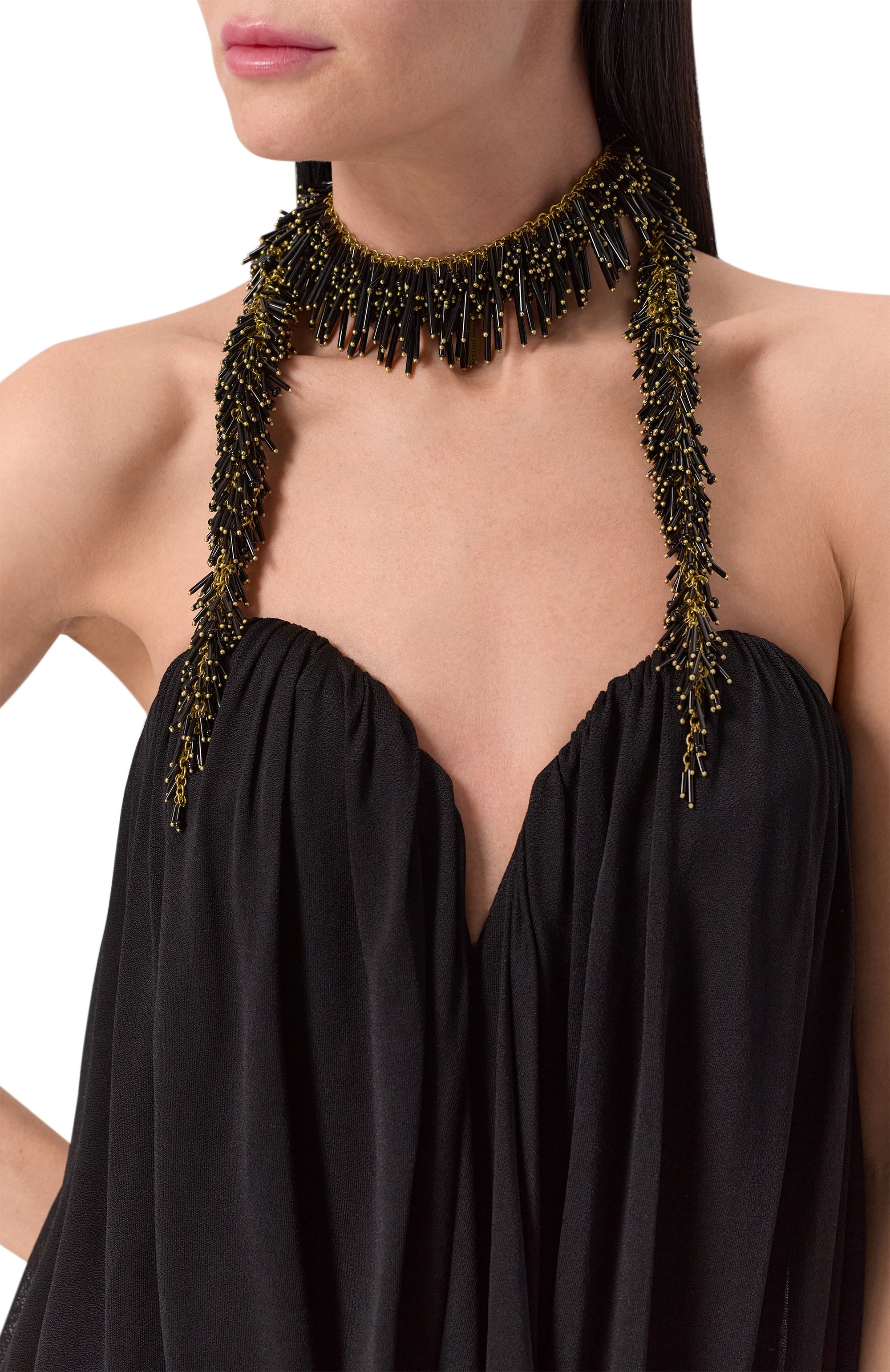 Колье DRIES VAN NOTEN черного цвета по цене 79150 руб., арт. 242-018233-052/G0LD, фото 2 Колье DRIES VAN NOTEN, арт. 242-018233-052/G0LD, фото 2