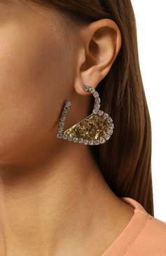 Женские серьги love L'ALINGI серебряного цвета, арт. L0VE EARRINGS | Фото 2 (Региональные ограничения белый список (Axapta Mercury): Не проставлено; Нос: Не проставлено; Материал: Стекло, Металл)