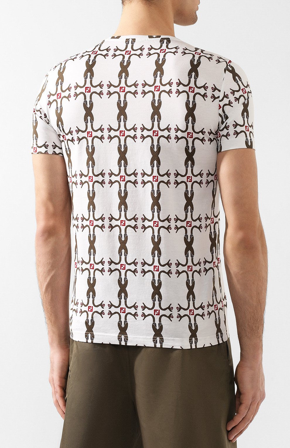 Хлопковая футболка FENDI, арт. FAF532 A793, фото 4