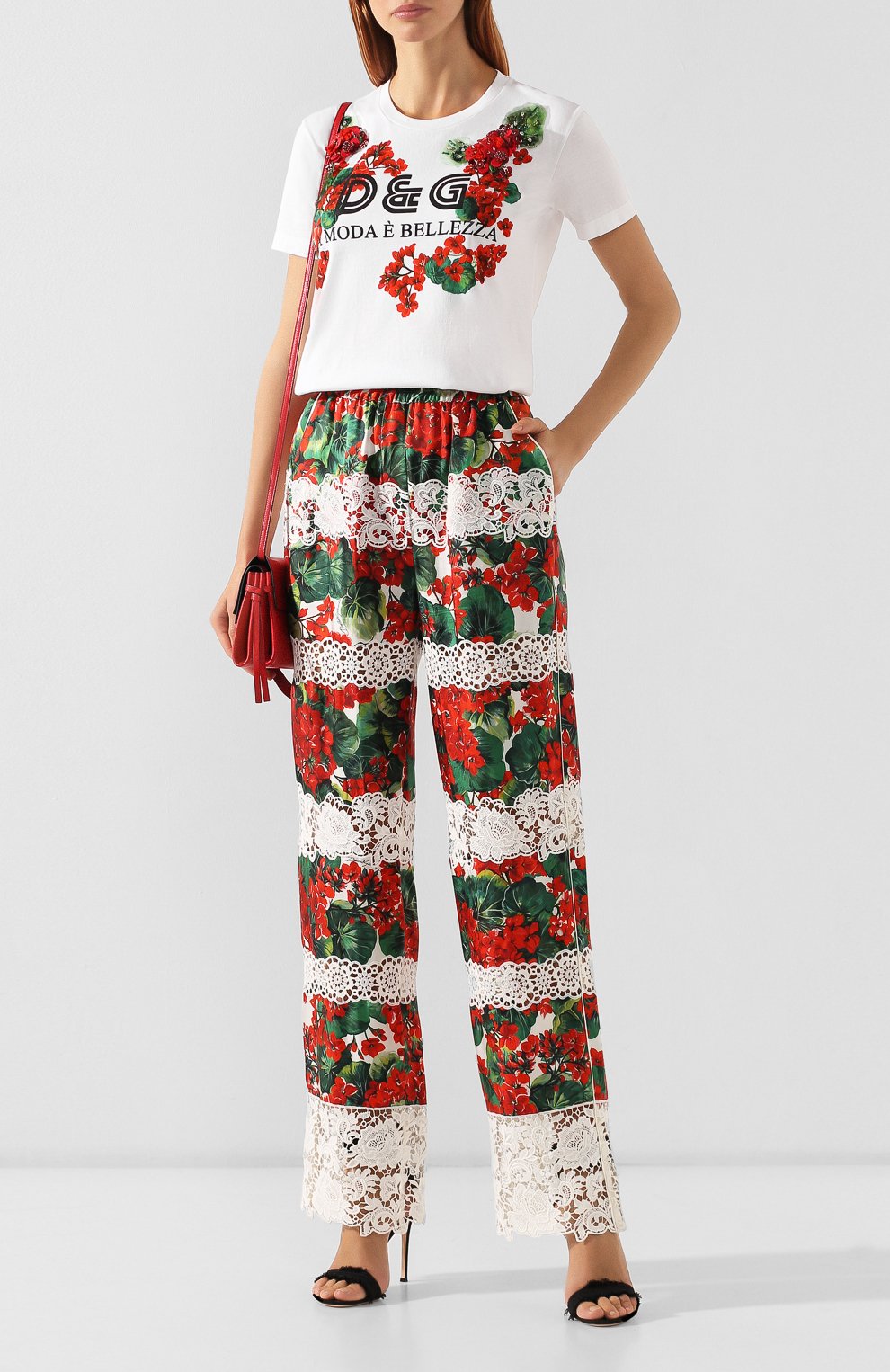 Брюки из смеси хлопка и шелка DOLCE & GABBANA, арт. FTBBDZ/FGMFJ, фото 2