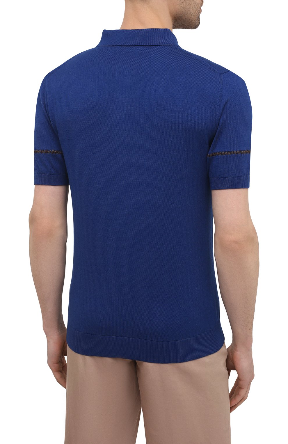 Поло из хлопка и шелка IL BORGO CASHMERE синего цвета по цене 73550 руб., арт. 56-2071G0, фото 4 Поло из хлопка и шелка IL BORGO CASHMERE, арт. 56-2071G0, фото 4