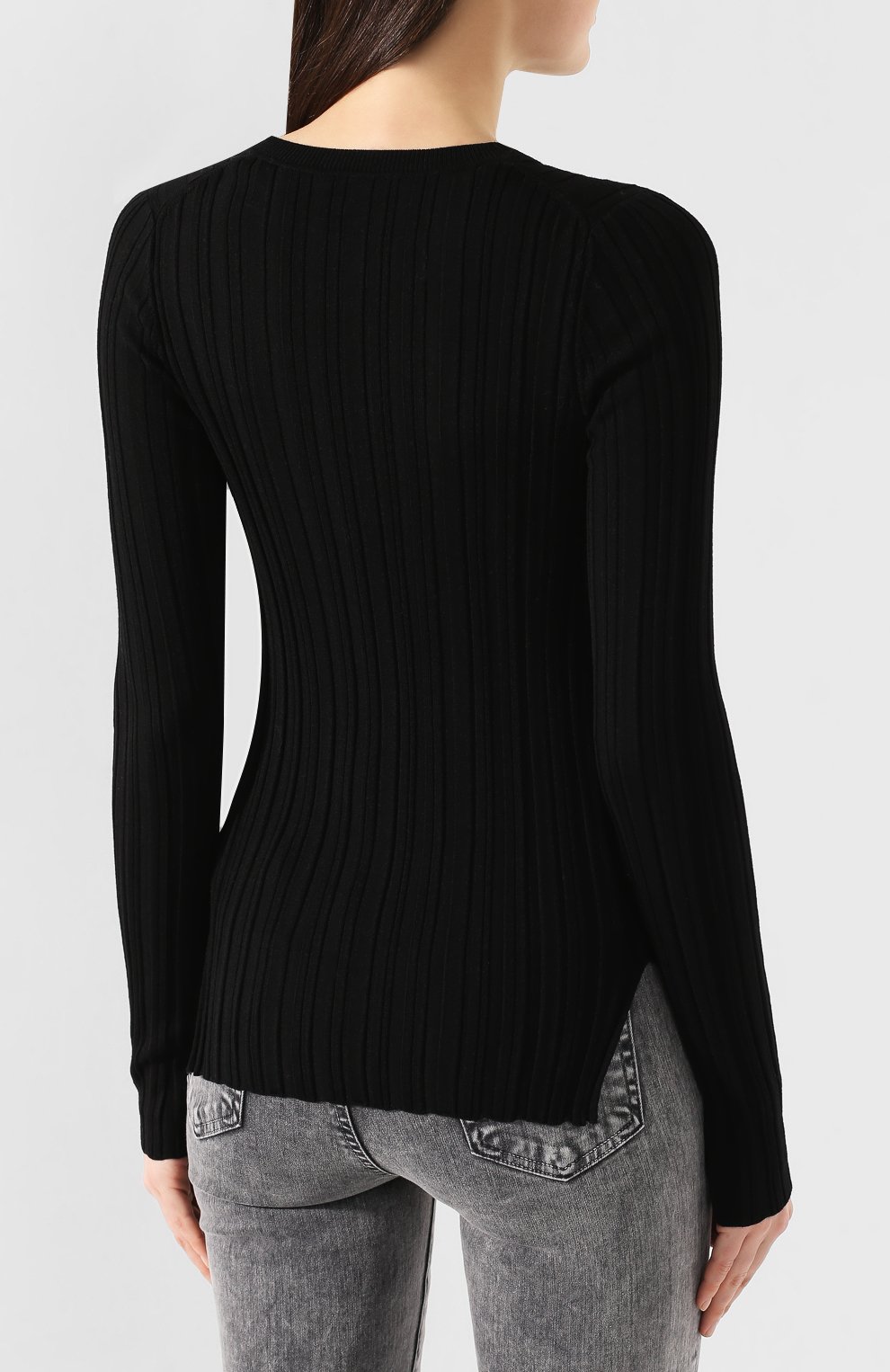 Шерстяной пуловер HELMUT LANG черного цвета по цене 27350 руб., арт. J09HW708, фото 4 Шерстяной пуловер HELMUT LANG, арт. J09HW708, фото 4