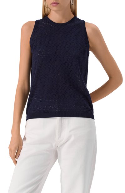 Хлопковый топ MVST синего цвета по цене 75250 руб., арт. WS60-1531MU, фото 3 Хлопковый топ MVST, арт. WS60-1531MU, фото 3