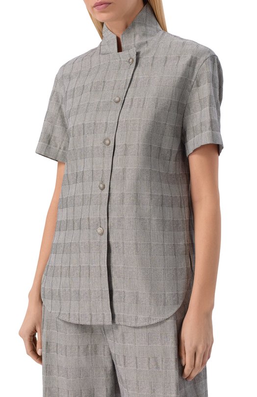 Хлопковая рубашка Emporio Armani EW004331/TE20061 Серый  EW004331/TE20061 Фото 3