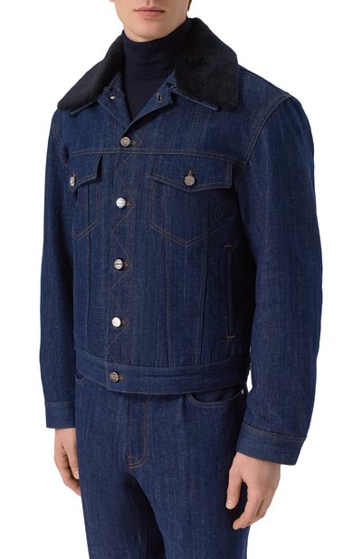 Джинсовая куртка ZILLI темно-синего цвета по цене 596500 руб., арт. JPK007M010340006I, фото 3 Джинсовая куртка ZILLI, арт. JPK007M010340006I, фото 3