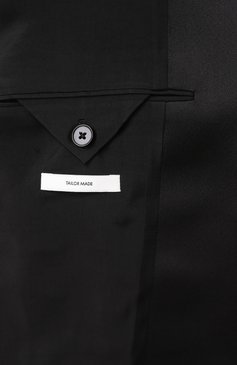 Женский шерстяной жакет JIL SANDER черного цвета, арт. J01BN0131-J40021 | Фото 7 (Материал внешний: Шерсть; Драгоценные камни: Проставлено; Материал сплава: Проставлено; Рукава: Длинные; Длина (для топов): Стандартные; Стили: Кэжуэл; Кросс-КТ: костюм; 1-2-бортные: Однобортные; Женское Кросс-КТ: Жакет-одежда)