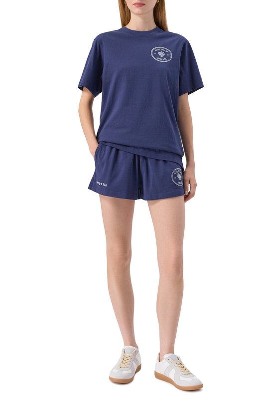 Хлопковая футболка Sporty and Rich T004360666BL106 Синий  T004360666BL106 Фото 2
